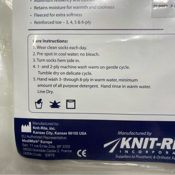 Lot of 3 100% Virgin Wool Prosthetic Sock 1HS31212 New in Packages Made in USA - Picture 5 of 9